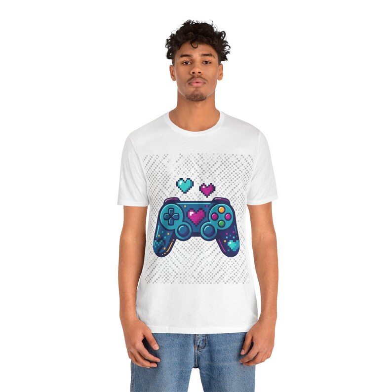 Gamer Controller Pixel Hearts - Tshirt afbeelding 4