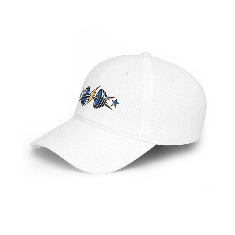 Fitness Baseball Cap Dumbbell Lightning Bolt Athletic Stars Gym Workout Hat image 2