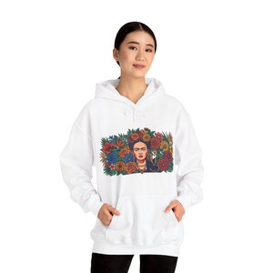 Frida Kahlo Floral Portrait - Hoodie image 6