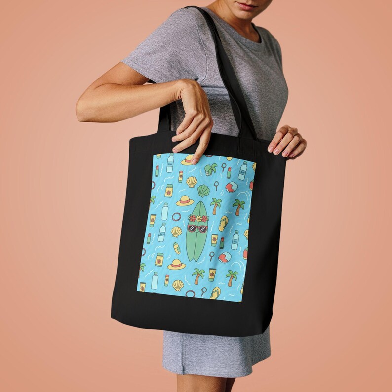 Salty Hair Don't Care Tote Bag, Beach Canvas Tote, Summer Beach Bag, Boho Tote Bag, Vacation Accessory, Surfing Gift image 4