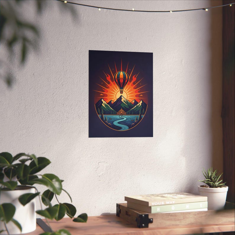 Adventure Awaits Travel Poster | Mountain Landscape Wall Art | Wanderlust Decor image 6