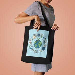 Eco Friendly Tote Bag - There Is No Planet B Reusable Canvas Bag, Earth Day Gift, Sustainable Shopping Bag image 4