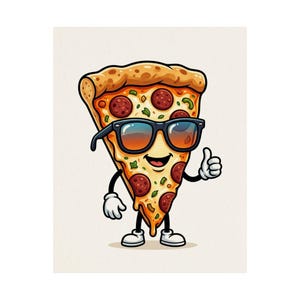 Funny Pizza Slice Wearing Sunglasses - Poster Bild 2