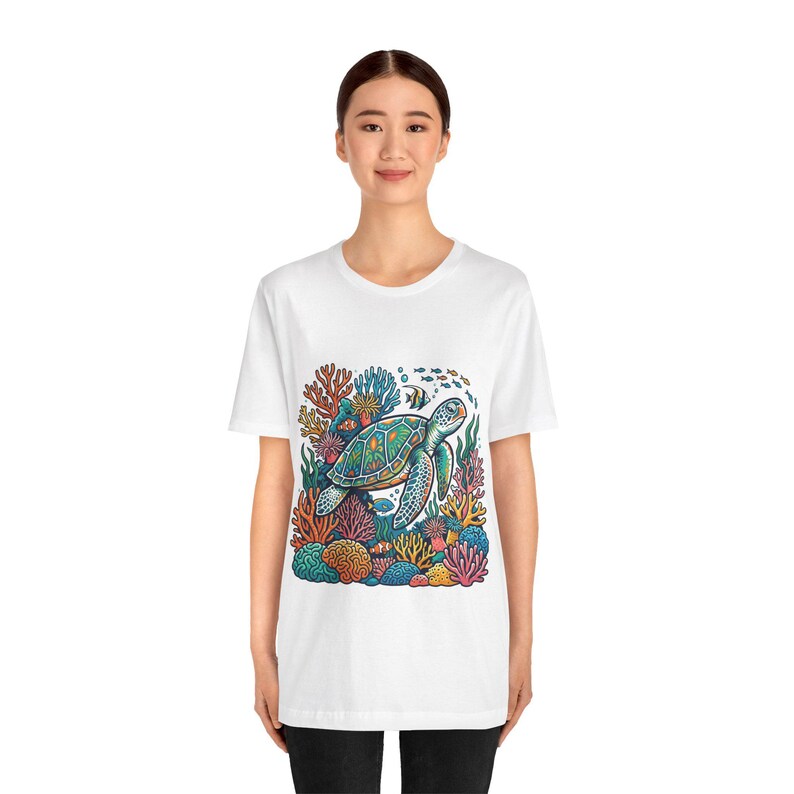 Tropical Sea Turtle Coral Reef - Tshirt imagen 5