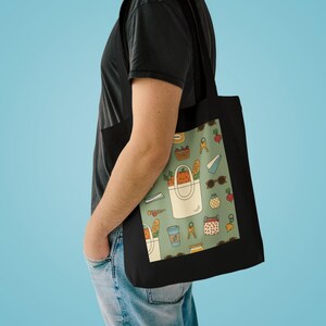 Farmers Market Vibes Tote Bag, Reusable Grocery Shopping Bag, Canvas Market Tote, Eco-Friendly Bag image 3