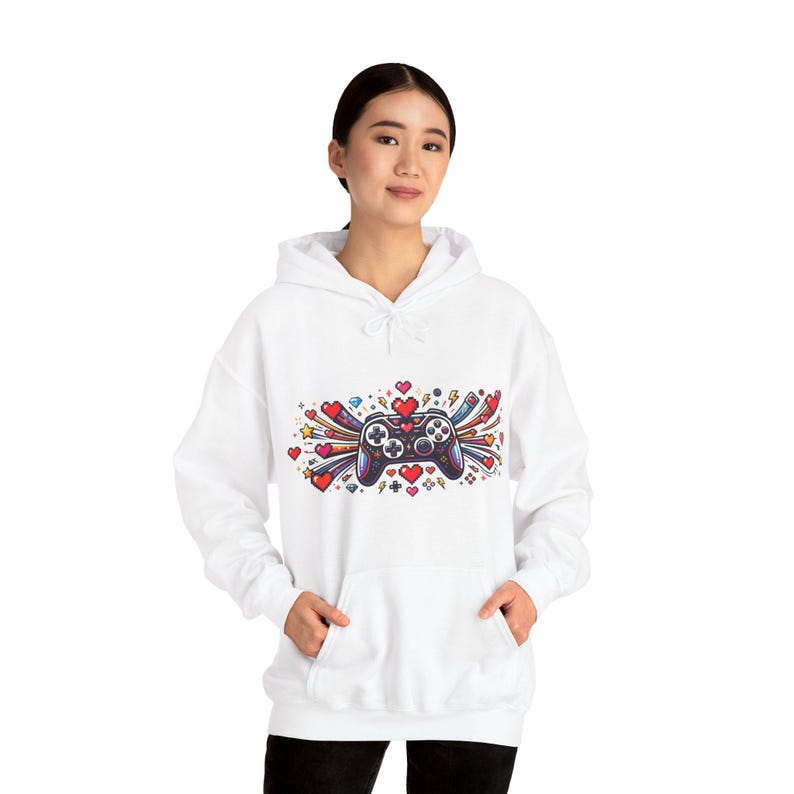Gamer Controller Pixel Hearts - Hoodie bild 5