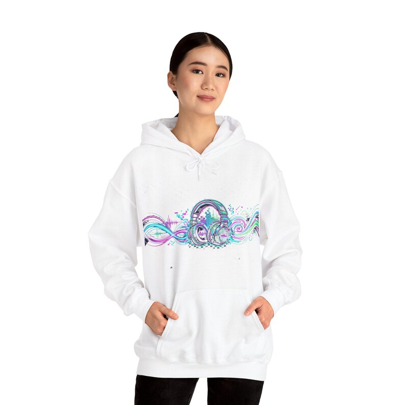 Rave Festival Neon Headphones - Hoodie imagem 6
