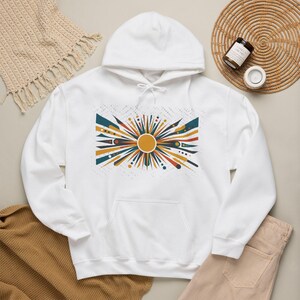 Mid-Century Modern Sunburst Pattern - Hoodie afbeelding 4