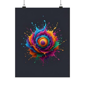Abstract Color Splash Poster | Vibrant Wall Art | Modern Living Room Decor | Colorful Paint Print | Contemporary Art afbeelding 1