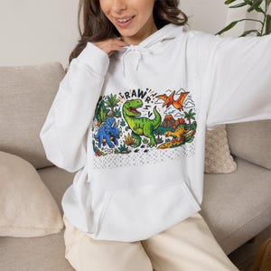 Dinosaur Rawr Kids Fun - Hoodie image 5