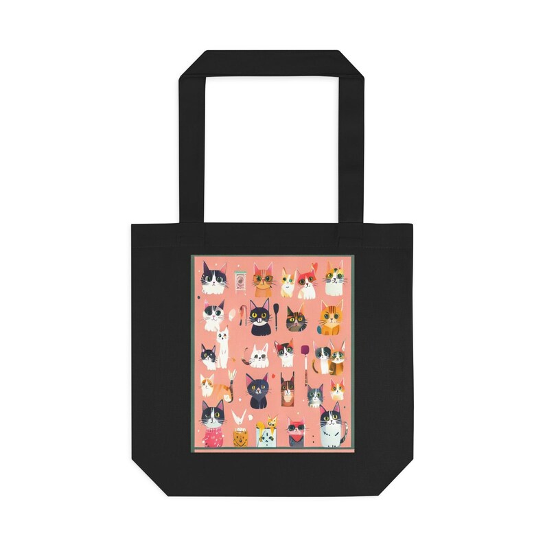 Crazy Cat Lady Tote Bag, Funny Cat Lover Gift, Cat Mom Canvas Bag, Cat Lady Accessories image 1