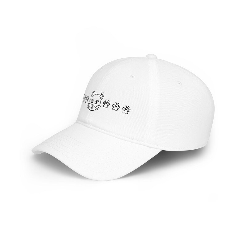 Cute Cat Face Paw Prints Cap - Minimalist Cat Lover Hat image 2