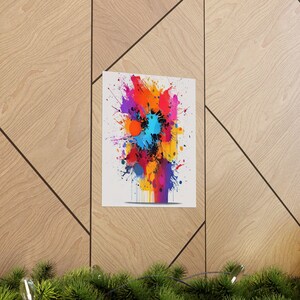 Abstract Color Splash Poster, Vibrant Wall Art, Modern Colorful Print, Neon Aesthetic Decor Bild 5