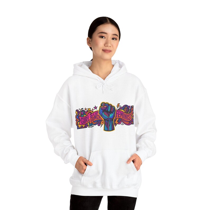 Feminist Girl Power Fist - Hoodie afbeelding 6