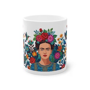 Frida Kahlo Floral Portrait - Mug image 1