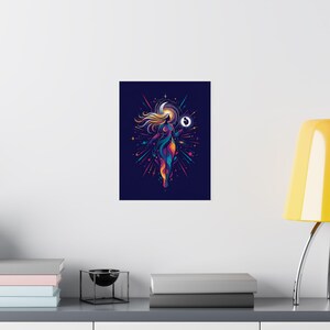 Moon Child Poster, Astrology Wall Art, Celestial Zodiac Decor, Cosmic Moon Poster, Spiritual Art Print afbeelding 8