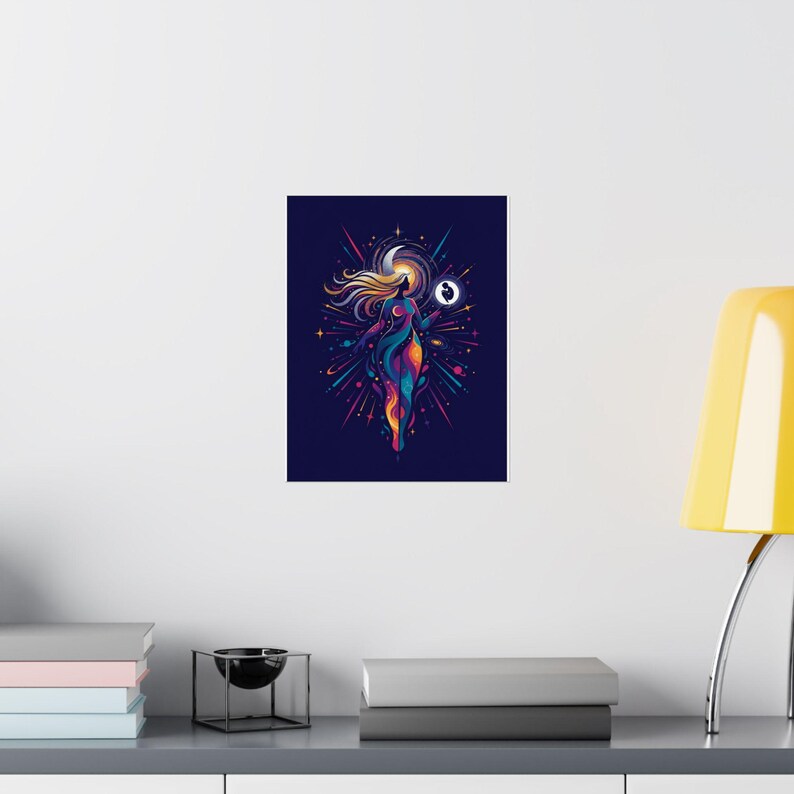 Moon Child Poster, Astrology Wall Art, Celestial Zodiac Decor, Cosmic Moon Poster, Spiritual Art Print afbeelding 8