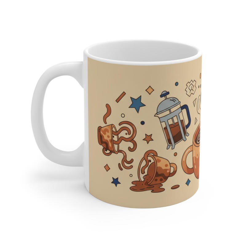 Powered by Coffee and Chaos Mug, Funny Teacher Mug, Teacher Gift, Ceramic Coffee Cup, Teacher Appreciation Gift image 2