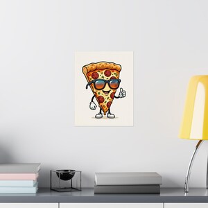 Funny Pizza Slice Wearing Sunglasses - Poster Bild 8
