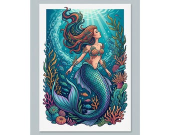 Mermaid Ocean Fantasy - Poster