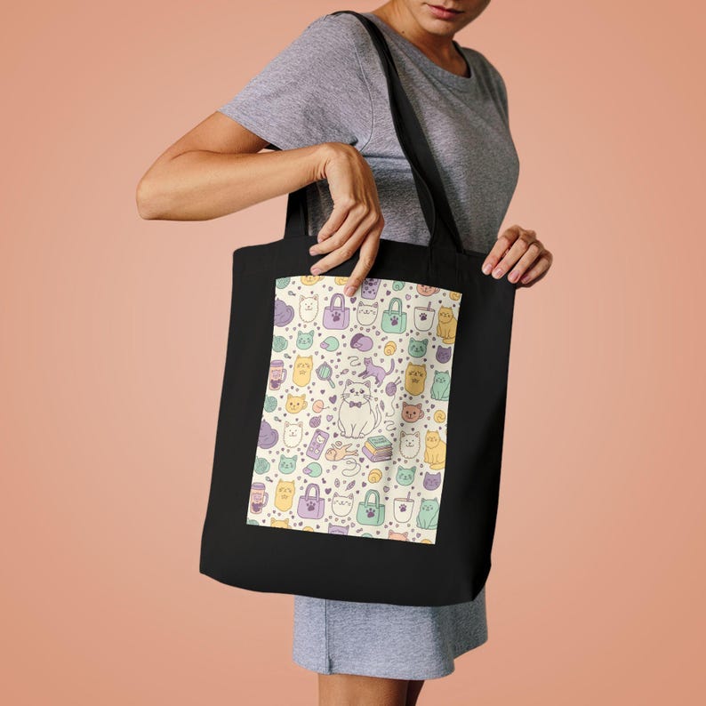 Tote Bag Crazy Cat Lady | Sac Bandoulière Fée des Chats | Cadeau Amoureuse des Chats | Cat Lover Bag image 4