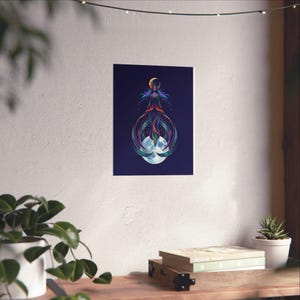Moon Child Poster, Celestial Astrology Wall Art, Zodiac Moon Phase Art Print, Boho Moon Decor, Spiritual Room Decor image 6