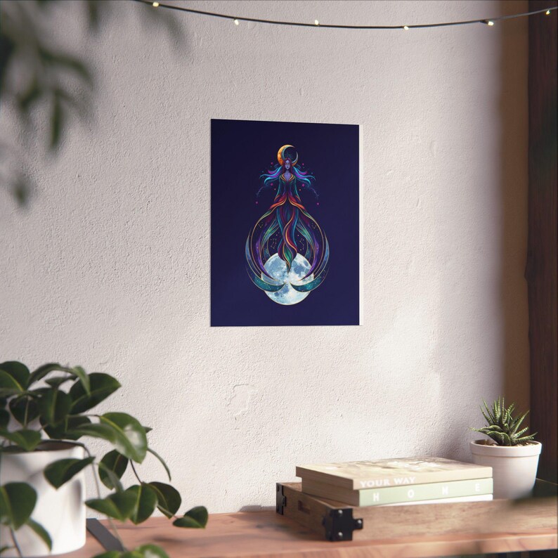 Moon Child Poster, Celestial Astrology Wall Art, Zodiac Moon Phase Art Print, Boho Moon Decor, Spiritual Room Decor image 6
