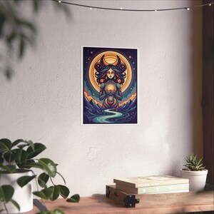 Moon Child Poster, Astrology Wall Art, Celestial Zodiac Print, Moon Phase Decor, Spiritual Room Decor image 6