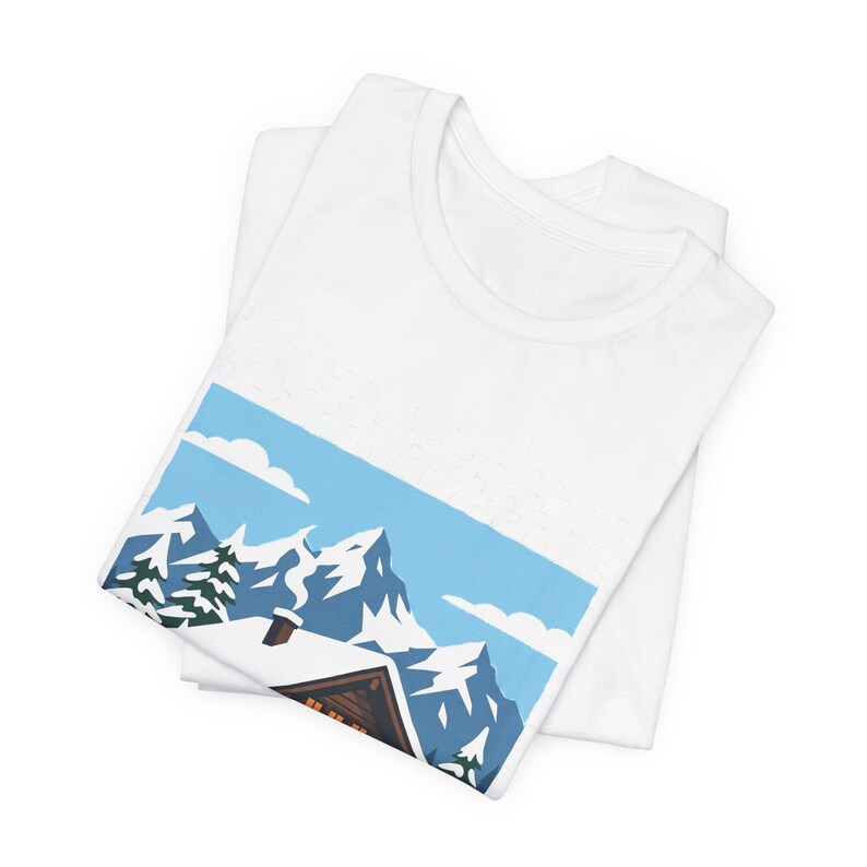 Alpine Chalet In Winter Snow - Tshirt image 2