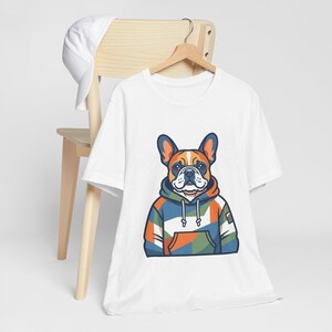 French Bulldog Wearing Hoodie - Tshirt 画像 3