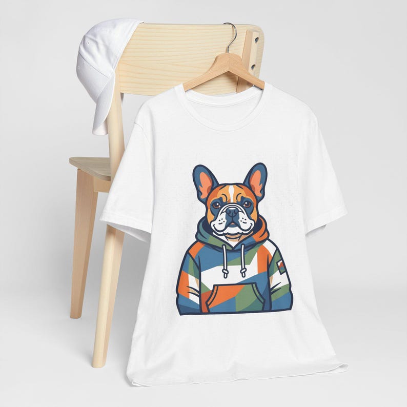 French Bulldog Wearing Hoodie - Tshirt 画像 3