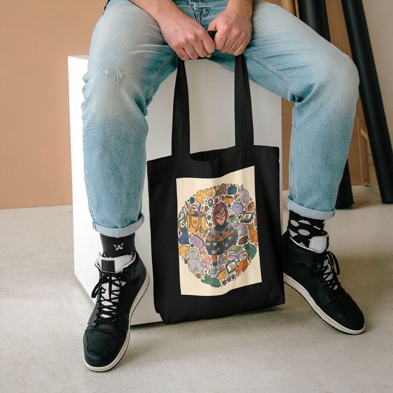 Crazy Cat Lady Tote Bag | Funny Cat Lover Gift Reusable Canvas Bag for Cat Moms imagen 5