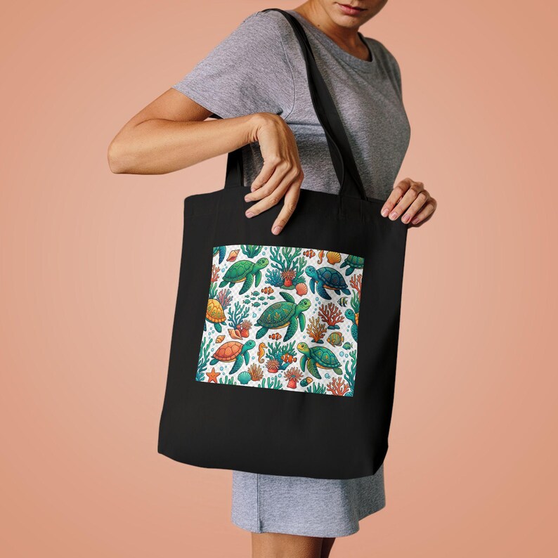 Tropical Sea Turtle Coral Reef - Tote Bag image 4