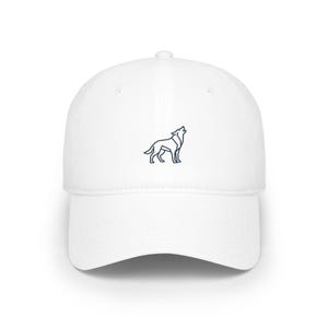 Minimalist Geometric Wolf Howling - Cap image 1