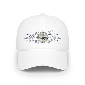 Vintage Compass World Map Baseball Cap, Travel Paper Plane Hat, Wanderlust Explorer Dad Hat, No Text Design image 1