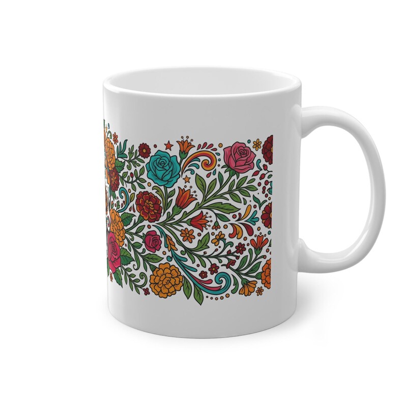 Skull With Flowers Day Of The Dead - Mug Bild 3
