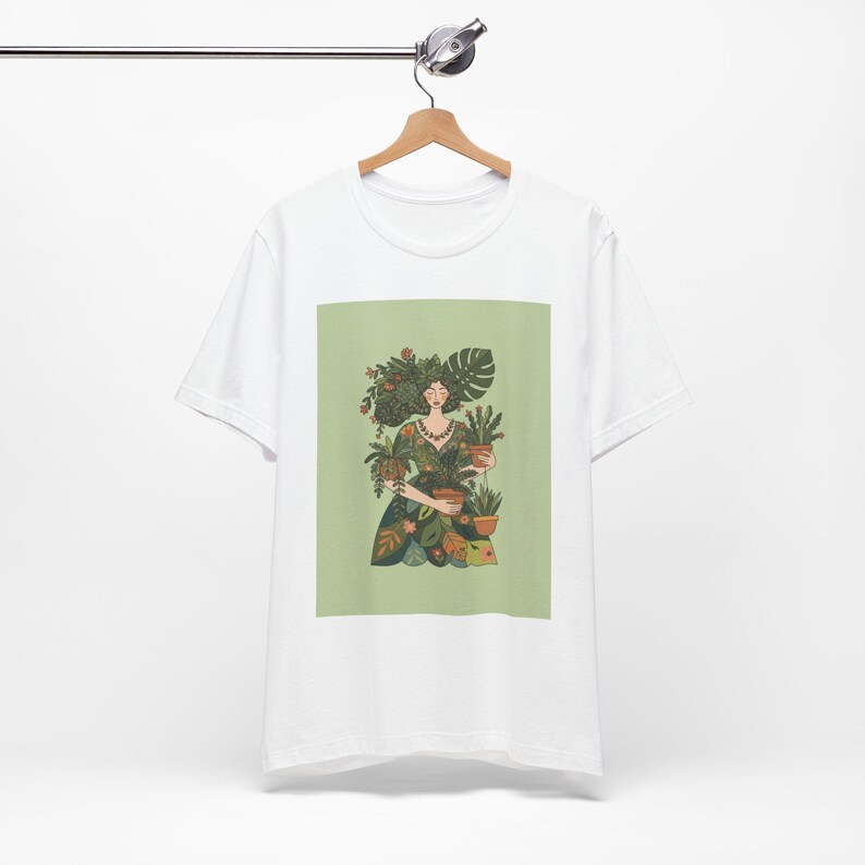 Plant Lady Is The New Cat Lady T-Shirt, Funny Plant Mom Gift, Botanical Plant Lover Shirt, Houseplant Gardening Tee afbeelding 3