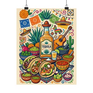 Tacos And Tequila Fiesta - Poster afbeelding 1