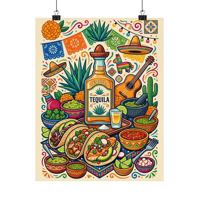 Tacos And Tequila Fiesta - Poster afbeelding 1