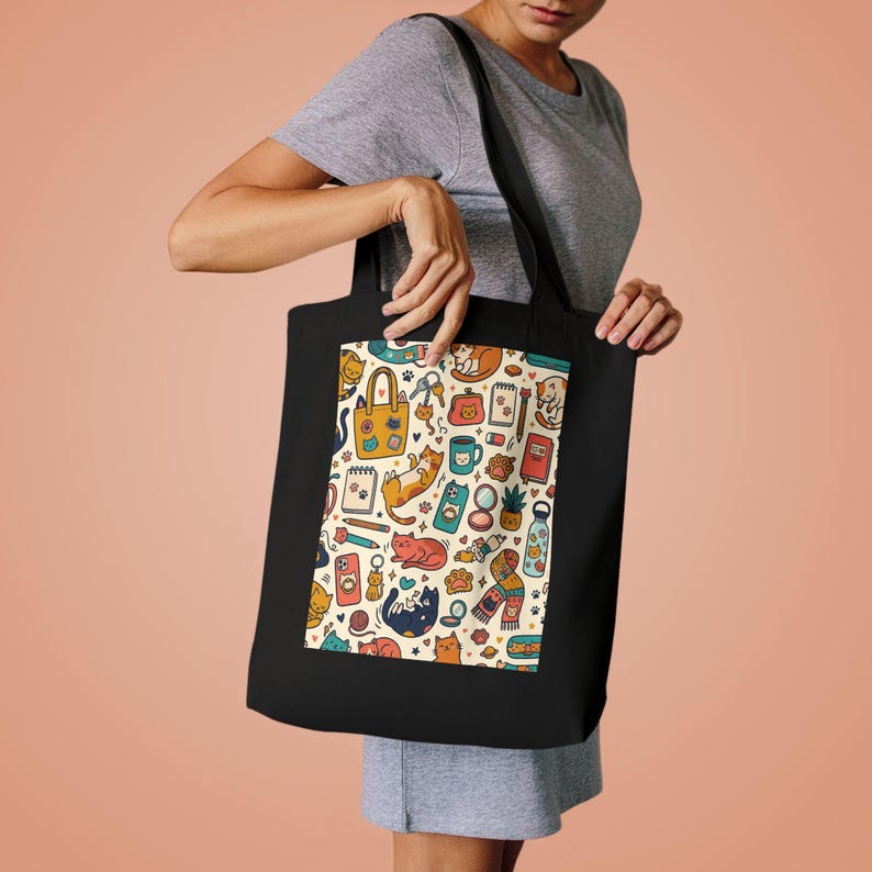 Crazy Cat Lady Tote Bag | Cat Lover Gift | Funny Cat Mom Canvas Bag | Cat Purse Bild 4