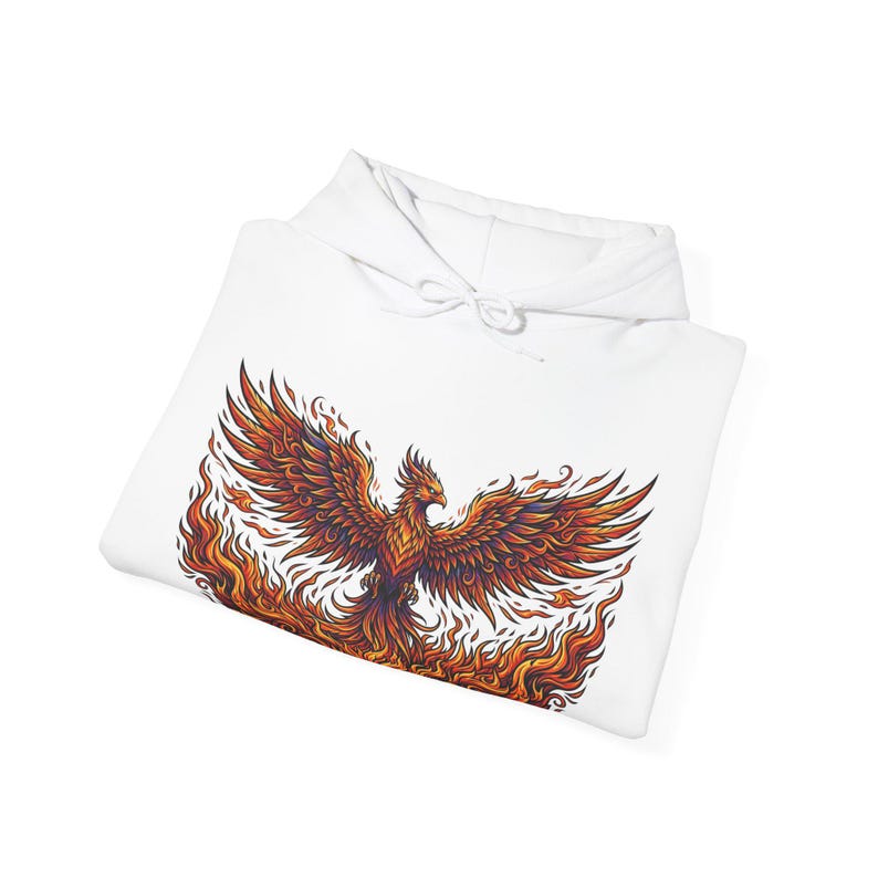 Mystical Phoenix Rising From Flames - Hoodie bild 2