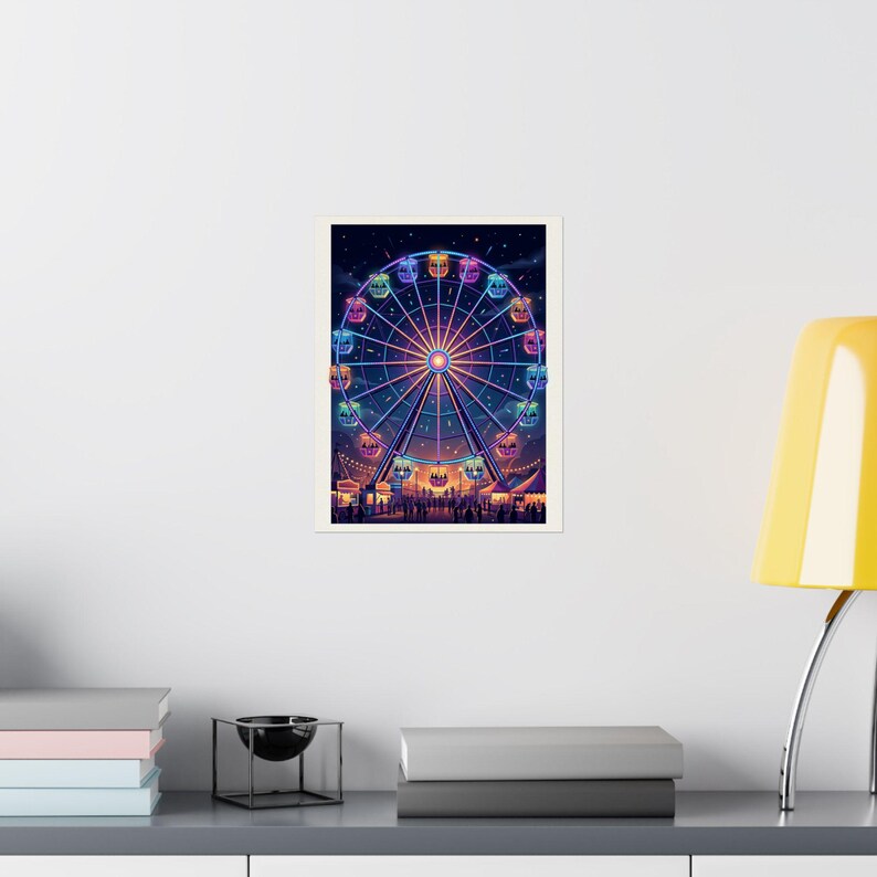 Carnival Ferris Wheel Night Lights - Poster image 8