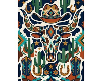 Cow Print Western Style - Poster