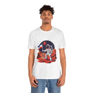 Astronaut Planting Flag On Mars - Tshirt image 6