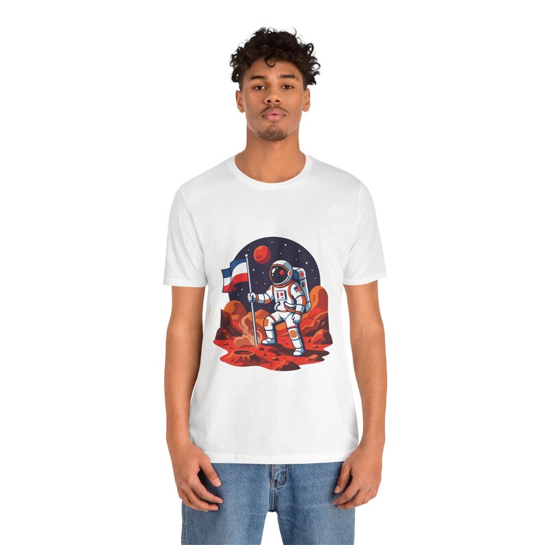 Astronaut Planting Flag On Mars - Tshirt image 6