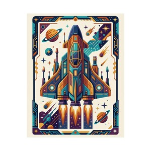 Retro Arcade Spaceship - Poster imagen 2