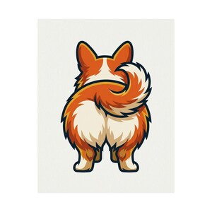 Cute Corgi Butt Dog Lover - Poster imagen 2