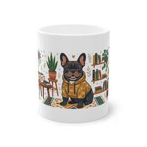 French Bulldog Wearing Hoodie - Mug image 1