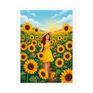 Sunflower Field Happiness - Poster imagem 2