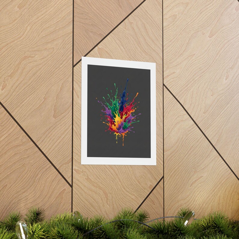 Abstract Color Splash Poster, Vibrant Modern Wall Art, Contemporary Colorful Painting for Living Room Decor image 5